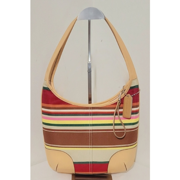 Coach Hampton Multi-Colored Striped Hobo Bag - Picture 6 of 7